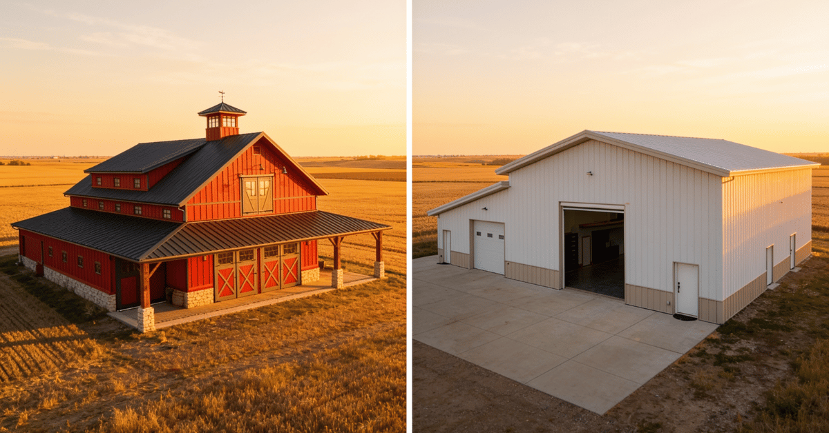 pole barn vs steel building