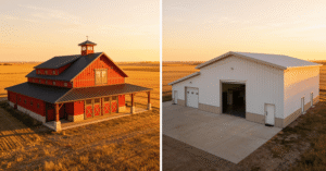 pole barn vs steel building